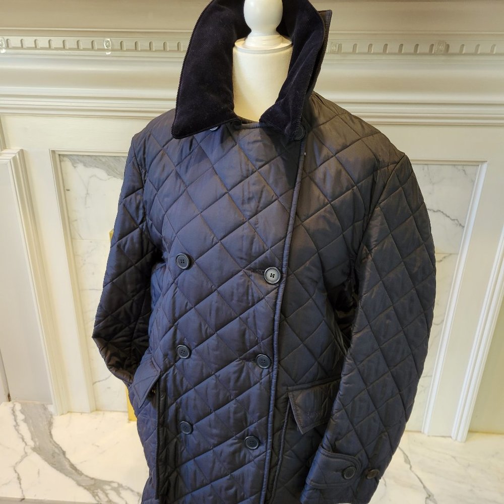 BARBOUR- Reefer Liddesdale Quilted Navy Jacket